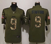 Nike Lions 9 Matthew Stafford Olive Camo Salute To Service Limited Jersey,baseball caps,new era cap wholesale,wholesale hats